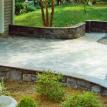 Paver Driveway and Curved Stone Walls